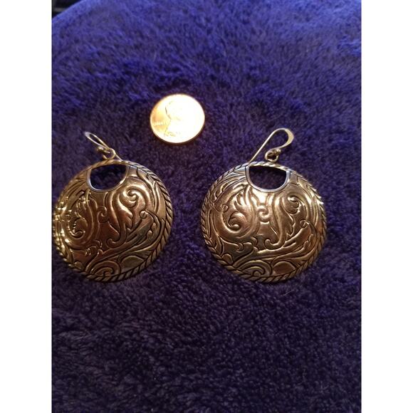 Barse Studio Ornate Sterling Silver Circle Earrings J100334 - Picture 4 of 4